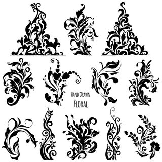Hand-Drawn Floral Elements