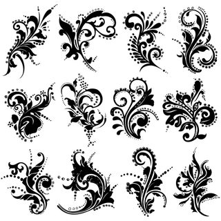 Black Floral Elements