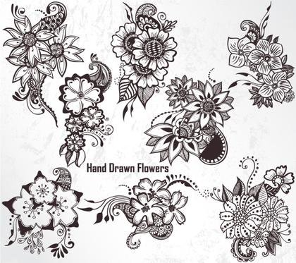 Hand Drawn Flower Elements