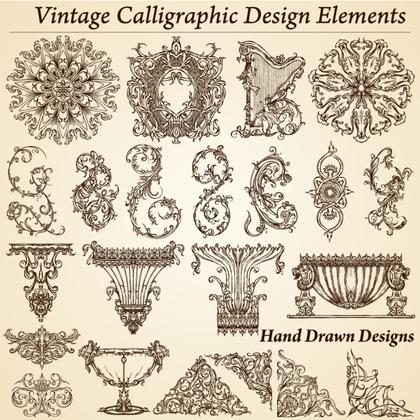 Vintage Calligraphic Design Elements