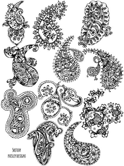 Sketchy Paisley Designs
