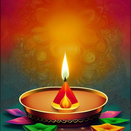 Happy Diwali Diya Poster Image