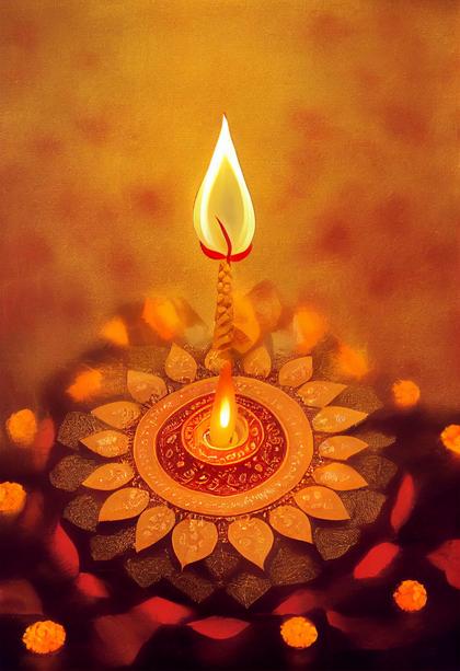 Happy Diwali Diya Poster