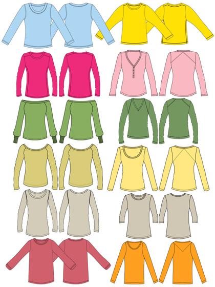 Various Colored Long Sleeve Shirts