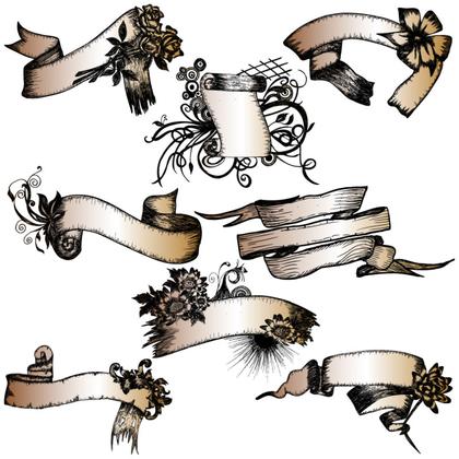 Decorative Ribbons and Floral Elements