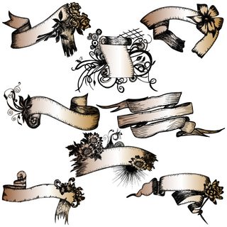 Decorative Ribbons and Floral Elements