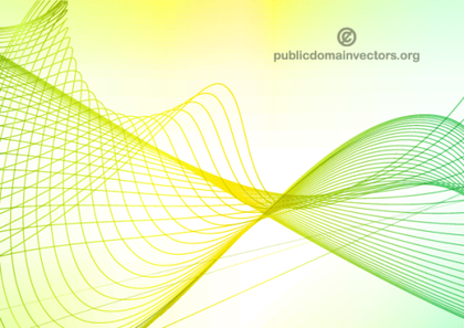Abstract Green Flowing Lines Vector Background