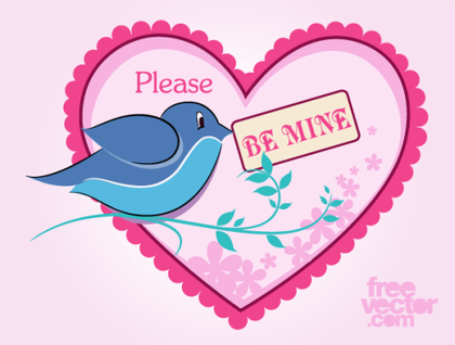 Be Mine Valentine’s Day Card Vector Template