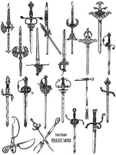 Heraldic Swords Illustration