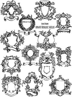 Ornate Heraldic Shields
