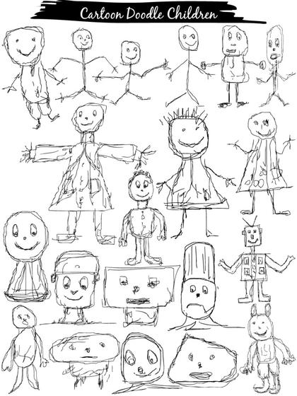 Cartoon Doodle Children