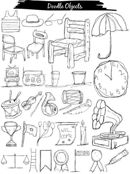 Doodle Objects Illustration