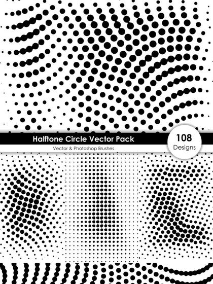 Halftone Circle Vector Pack