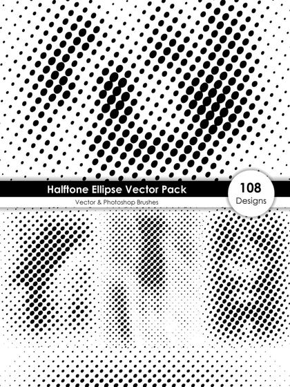 Halftone Ellipse Vector Pack