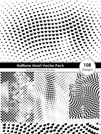 Halftone Heart Patterns