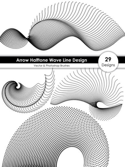 Arrow Halftone Wave Designs