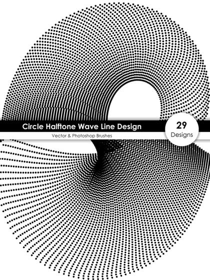 Halftone Circle Wave Design