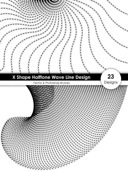 X Shape Halftone Wave