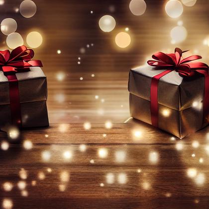 Elegant Festivity: 35 Christmas Gift Box Designs Set on Wooden and Marble Floors