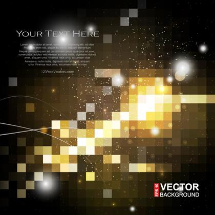 Black Gold Abstract Square Background Illustrator