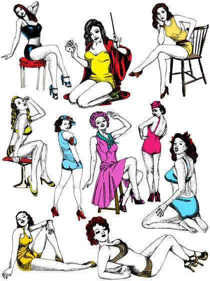 Enchanting Vector Artistry: The Ladies Collection