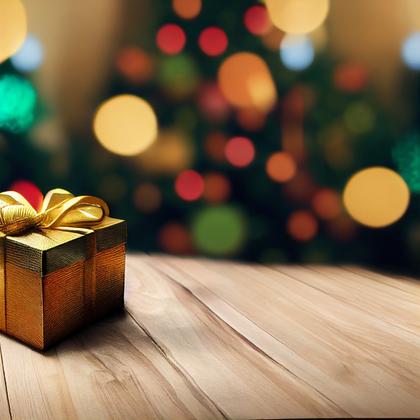 Exploring 45 Festive Christmas Gift Box Designs on Wooden Backgrounds