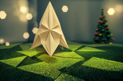 Origami Christmas Tree Background
