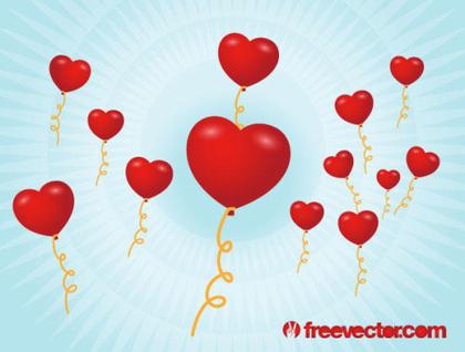 Red Heart Shaped Balloons Valentine Graphics