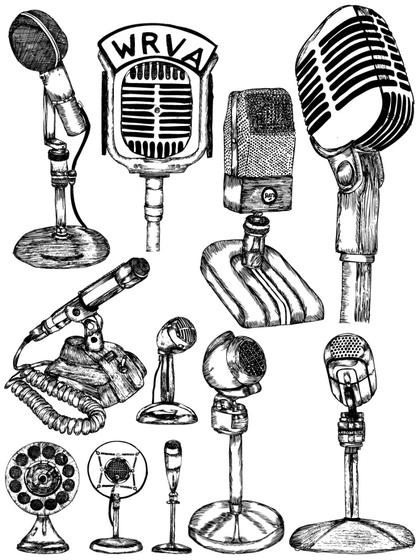 Vintage Microphones Illustration