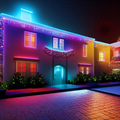 Outdoor Christmas Light Decoration Image