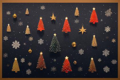 Christmas Tree Pattern Background Image