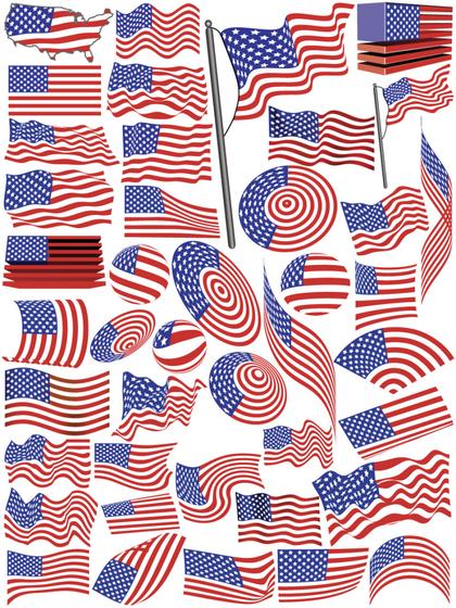 American Flags Collage