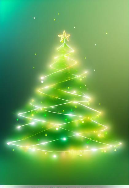 Green Christmas Tree Background Image