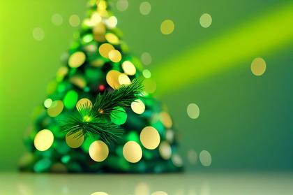 Green Christmas Tree Background Image