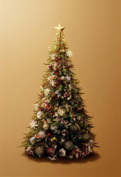 Christmas Tree Greeting Card Background