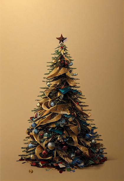 Christmas Tree Greeting Card Background Image
