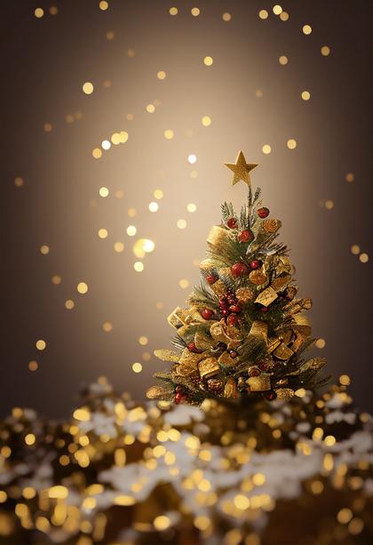 Christmas Tree Greeting Card Background