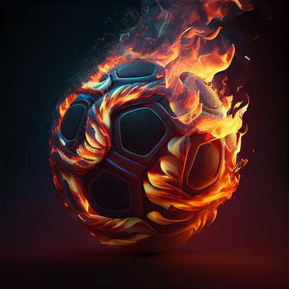 Football on Fire Image
