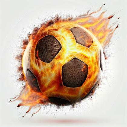 Soccer Football on Fire Image