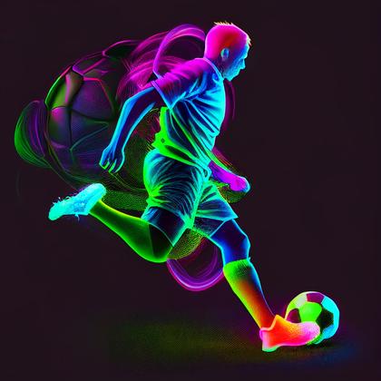 Neon Football Player