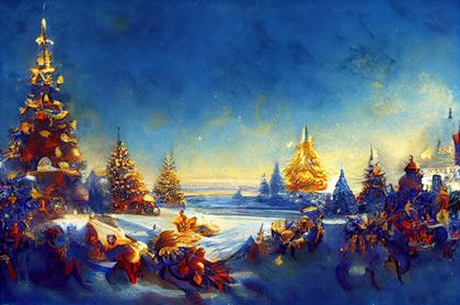 Ad Reinhardt Style Christmas Theme Background