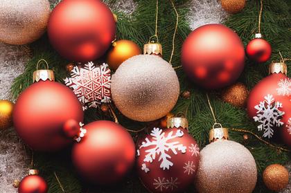 Christmas Tree Ornaments Background Image