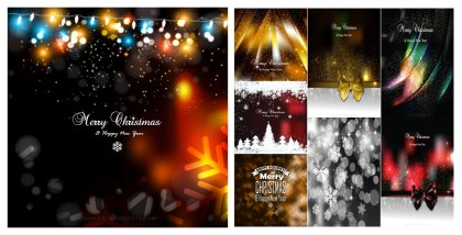 25 Dark Color Christmas Backgrounds: A Winter Wonderland of Free Vector Designs for Festive Greetings
