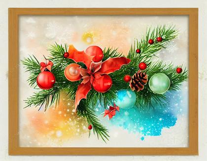Watercolor Christmas Background Image