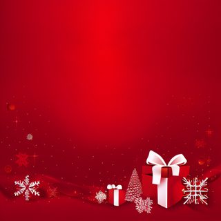 Red Christmas Background With Gift Boxes And Snowflakes