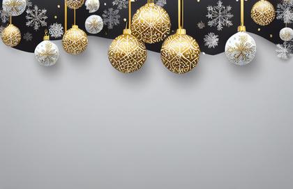 Christmas Card Background with Ball Ornaments Image