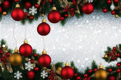 Free Download Christmas Card Background with Fir Branches and Ball ...
