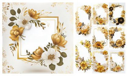 Discover 35 Shimmering Gold Flower Frame Free Images – Space for Text