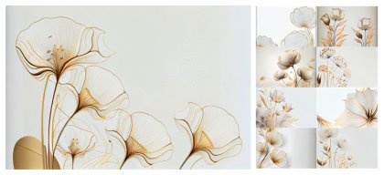 Gilded Line Art Beauty: 25 Free Gold Line Art Flower Backgrounds for Your Designs