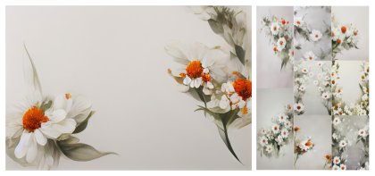 Blossoms of Elegance: Free Orange and White Flower Card Backgrounds for Your Designs